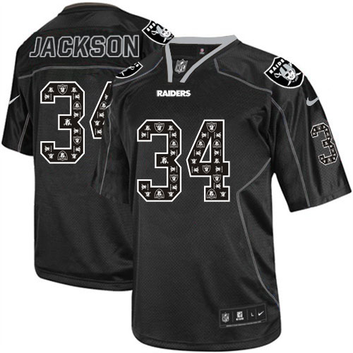 Men's Elite Bo Jackson Nike Jersey New Lights Out Black - #34 NFL Oakland Raiders